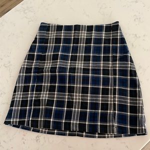 High-Waist Plaid School Skirt